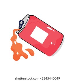 Soft drink doodle vector filled outline Sticker. EPS 10 file