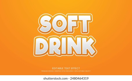 soft drink editable 3d text effect template bold typography and abstract style drinks logo and brand