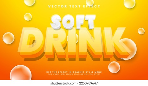 Soft drink editable text style effect with yellow color theme.
