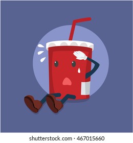 soft drink exhausted illustration design