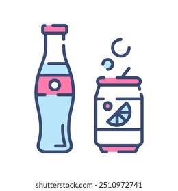 Soft Drink Fill Color Icon, Vector illustration