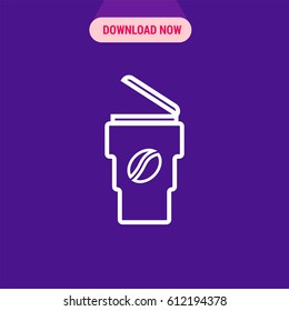 Soft Drink Flask Vector Icon, The outlined symbol of drink with cap. Simple, modern flat vector illustration for mobile app, website or desktop app  