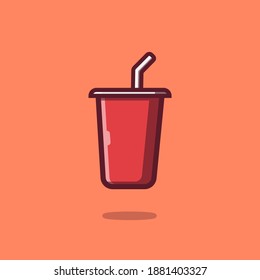 Soft Drink Flat Cartoon Symbol Illustration. Premium Vector Fast Food Icon Konzept isoliert. Flachbildkartonstil