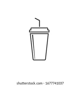 Soft drink flat line icon. vector illustration