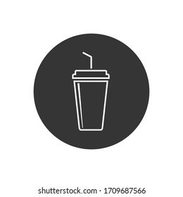 Soft drink flat line icon. vector illustration
