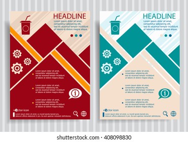Soft drink flat symbol modern flyer, brochure vector template.