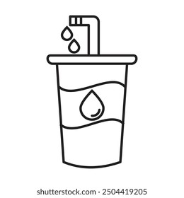 Softdrink-Glas-Symbol, Vektor auf weißem Hintergrund