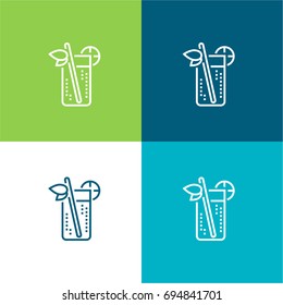 Soft drink green and blue material color minimal icon or logo design