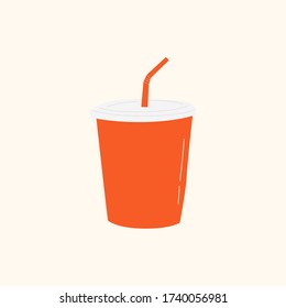 Soft drink in hand drawn thin line style. Vector illustration.