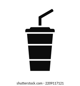 Soft drink icon. Cold drink cup. Vector icon isolated on white background.