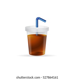 Soft drink icon in color. Junk food high sugar