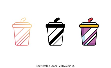Soft Drink icon design with white background stock illustration