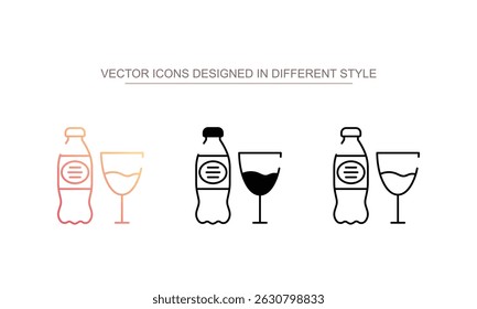 Projeto de ícone de refrigerante com fundo branco ilustração stock