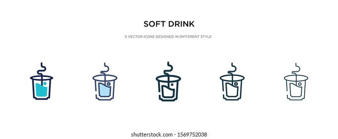 soft drink icon in different style vector illustration. two colored and black soft drink vector icons designed in filled, outline, line and stroke style can be used for web, mobile, ui