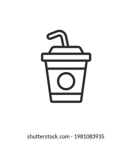 Soft drink icon from Drinks collection. Soda beverage or soft drink with straw flat vector icon for food apps and websites