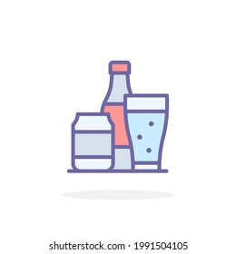 Soft Drink Icon In Filled Outline Style. For Your Design, Logo. Vector Illustration.