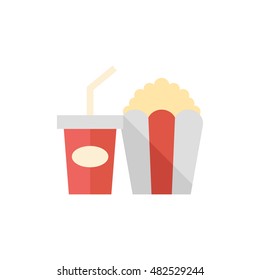 Soft drink icon in flat color style. Junk fast food high sugar