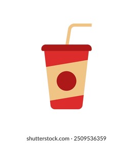 Soft drink icon with flat style. Simple soft drink vector illustration