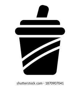 soft drink icon with glyph style. Suitable for website design, logo, app and UI.