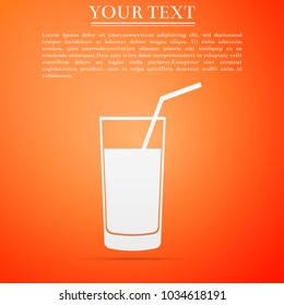 Soft drink icon isolated on orange background. Flat design. Vector Illustration