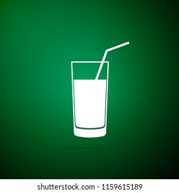 Soft drink icon isolated on green background. Flat design. Vector Illustration