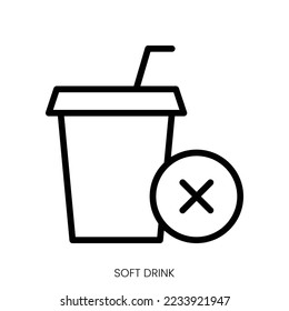Soft drink icon. Line Art Style Design Isolated On White Background