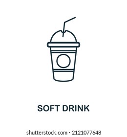 Soft Drink icon. Line element from take away collection. Linear Soft Drink icon sign for web design, infographics and more.