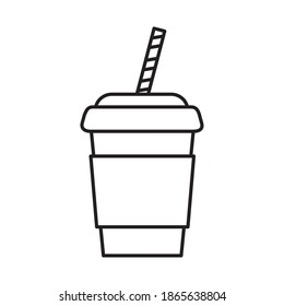 soft drink icon over white background, line style, vector illustration