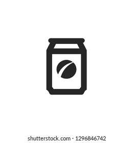Soft drink icon in thick outline style. Black and white monochrome vector illustration.