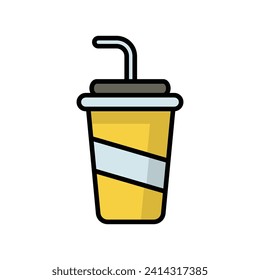 soft drink icon with white background vector stock illustration