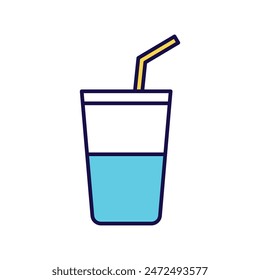 soft drink icon with white background vector stock illustration