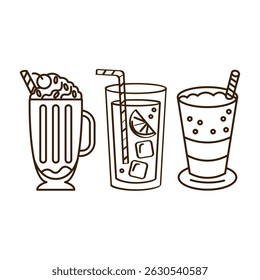 ícone de imagem de refrigerante vetor ilustração conjunto de design