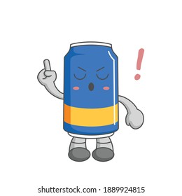 Soft drink kawaii character design style with one finger gesture