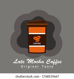 soft drink late mocha coffee illustration
