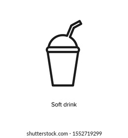 Soft drink linear icon. Simple design. Line vector. Isolate on white background.
