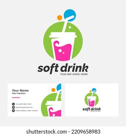 Soft Drink Logo Vector, Graphic Simple Icon Template