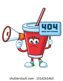 Soft Drink with megaphone mascot  character vector design