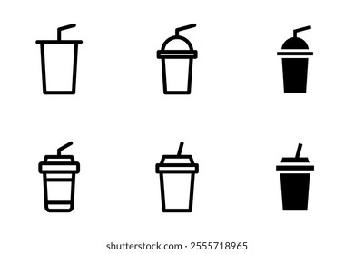 soft drink, milkshake icon set	