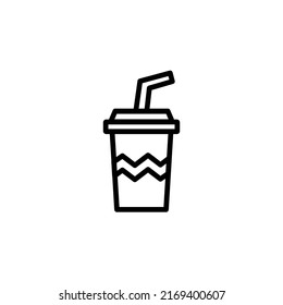 Soft Drink With Outline Icon Vector 