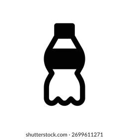 Refrigerante. Ícone de vetor de traçado com contorno e detalhes preenchidos em preto.