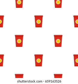 Soft drink in a red paper cup with lid and straw pattern seamless for any design vector illustration