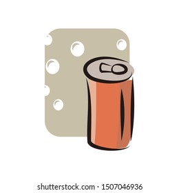 soft drink single icon design, flat icon on white background.