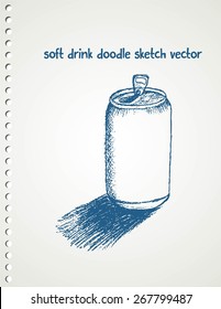 soft drink sketch vector on blank paper