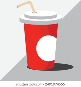 soft drink soda disposable cup fast food related icon image vector illustration design.eps10