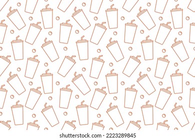 Soft drink soda line seamless pattern vector design