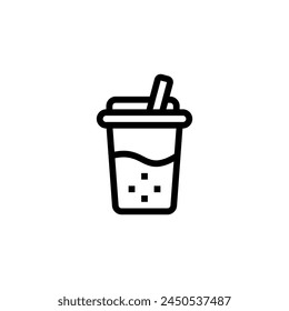 soft drink soda outline icon and illustration