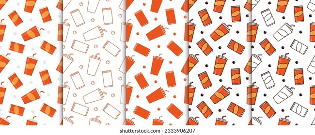 Soft drink soda seamless pattern vector