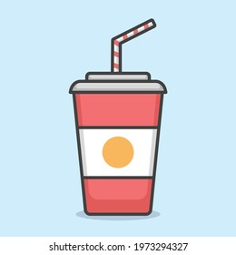 Soft Drink Soda Vector Icon. Fast Food Cartoon Illustration.
