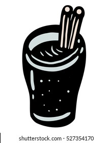 Soft drink with straws
