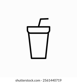 Soft drink vector icon, drink cup fully editable vector template